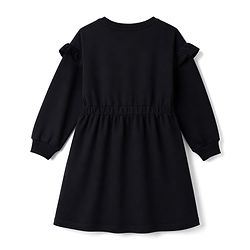 Pine Kids 100% Cotton Knit Full Sleeves Powerful Girl Team Printed Winter Frock - Black