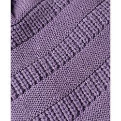 Pine Kids Knit Woollen Caps and Sets With Cable Knit Design in Lilac - Diameter 15 cm