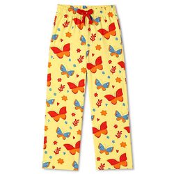 Pine Kids Cotton Knit Half Sleeves Top & Pyjama Co-ords Night Suit With Butterfly Print - Light Yellow