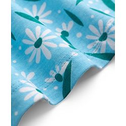 Pine Kids Cotton Knit Half Sleeves Floral Printed Dress -Light Blue
