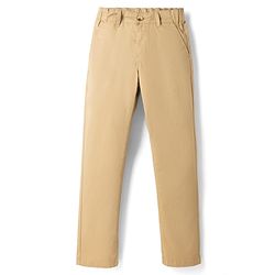 Pine Kids Cotton Elastane Woven Full Length Trouser in Tan