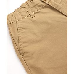 Pine Kids Cotton Elastane Woven Full Length Trouser in Tan