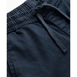 Pine Kids Cotton Elastane Woven Full Length Trouser in Navy Blue