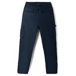 Pine Kids Cotton Elastane Woven Full Length Trouser in Navy Blue