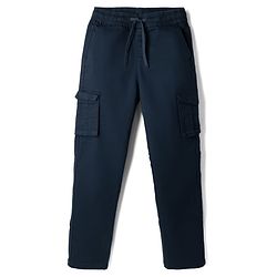 Pine Kids Cotton Elastane Woven Full Length Trouser in Navy Blue