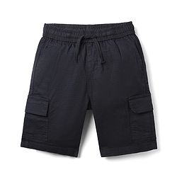 Pine Kids Cotton Mix Woven Above Knee Length Shorts With Cargo Pockets in Black