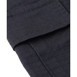 Pine Kids Cotton Mix Woven Above Knee Length Shorts With Cargo Pockets in Black