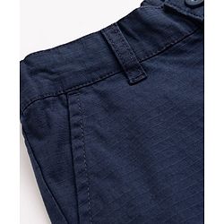 Pine Kids Cotton Elastane Woven Full Length Trousers in Navy Blue