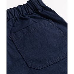 Pine Kids Cotton Elastane Woven Full Length Trousers in Navy Blue