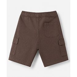 Pine Kids Cotton Elastane Woven Above Knee Length Shorts in Brown