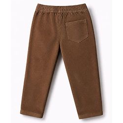 Pine Kids Cotton Elastane Full Length Trouser in Brown