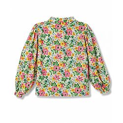 Pine Kids Viscose Woven Full Sleeves Floral Printed Top - Light Green
