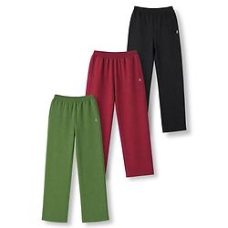 Pine Kids Knit Full Length Solid Lounge Pants Pack Of 3 - Green Maroon & Black
