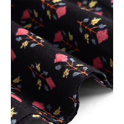 Pine Kids 100% Cotton Woven Full Sleeves Floral Printed Kurta - Black