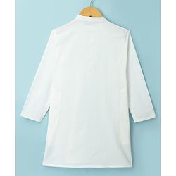 Pine Kids Cotton Woven Full Sleeves Solid Colour Kurta - White