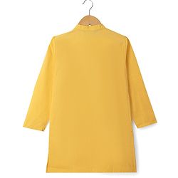 Pine Kids Cotton Woven Full Sleeves Solid Colour Kurta - Mustard