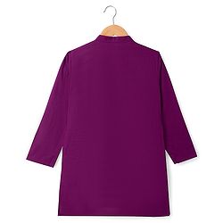 Pine Kids Cotton Woven Full Sleeves Solid Colour Kurta - Wine