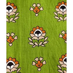 Pine Kids Cotton Woven Full Sleeves Floral Printed Kurta - Olive Green