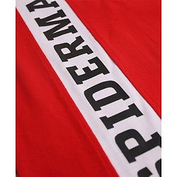 Pine Kids 100% Cotton Knit Regular Half Sleeves Collar T-shirt With Spiderman Text Print - Red