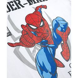 Pine Kids Marvel Single Jersey  Knit Half Sleeves T-Shirt with Spider-Man Print - White