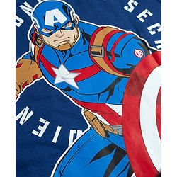 Pine Kids Marvel Single Jersey Knit T-Shirt with Half Sleeves and Front & Back Captain America Print - Blue