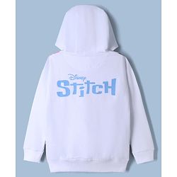 Pine Kids Disney Terry Knit Sweatshirts With Full Sleeves and Stitch Print in Front & Back - White