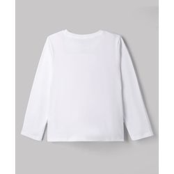 Pine Kids Disney Single Jersey Knit Full Sleeves T-Shirt & Pyjama Night Suit with Stitch Graphics - White