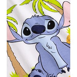 Pine Kids Disney Single Jersey Knit Full Sleeves T-Shirt & Pyjama Night Suit with Stitch Graphics - White