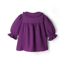Pine Kids Woven Full Sleeves Solid Top - Purple