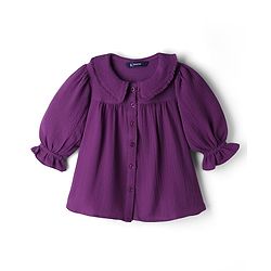 Pine Kids Woven Full Sleeves Solid Top - Purple