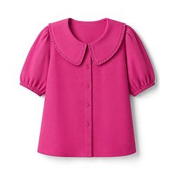 Pine Kids Woven Tops with Half Sleeves - Pink