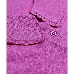 Pine Kids Cotton Woven Half Sleeves Solid Top with Puffed Sleeve - Purple