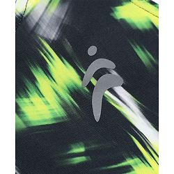 Pine Active Cotton Mixes Sleeveless Super Stretchable Sports Bra with Abstract Print - Black