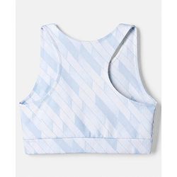 Pine Active Cotton Mixes Knit Sleeveless Super Stretchable Sports Bra - Blue