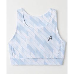Pine Active Cotton Mixes Knit Sleeveless Super Stretchable Sports Bra - Blue