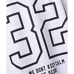 Pine Active Knit Half Sleeves T-Shirt and Shorts With Text Print in White