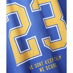 Pine Active Knit Half Sleeves T-Shirt and Shorts With Number Print in Blue