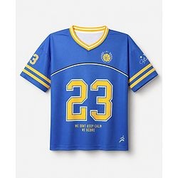 Pine Active Knit Half Sleeves T-Shirt and Shorts With Number Print in Blue