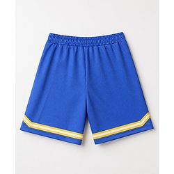 Pine Active Knit Half Sleeves T-Shirt and Shorts With Number Print in Blue