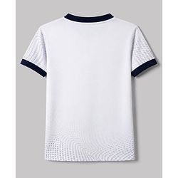 Pine Active Half Sleeves T-Shirt & Short Set Numeric Print - White & Navy Blue