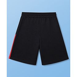 Pine Active Cotton Mixes Knit Half Sleeves T-shirt & Shorts Set With Korea Text Print - Red & Black