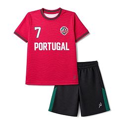 Pine Active Cotton Knit Half Sleeves T-Shirt & Shorts Set With Text Print - Red