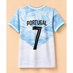 Pine Active Cotton Mix Knit Half Sleeves T-Shirt & Shorts Set With Text Print - Light Blue & Black
