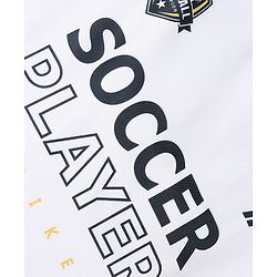 Pine Active Knit Half Sleeves Front & Back Soccer Printed T-Shirt - White