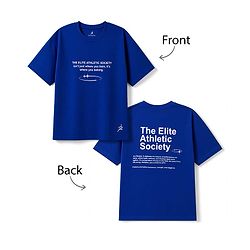 Pine Active Knit Half Drop Shoulder Sleeves Text Printed T-Shirt - Blue