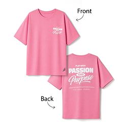 Pine Active Cotton Knit Half Sleeves T-Shirt With Text Print - Pink