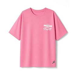 Pine Active Cotton Knit Half Sleeves T-Shirt With Text Print - Pink