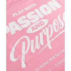 Pine Active Cotton Knit Half Sleeves T-Shirt With Text Print - Pink