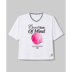 Pine Active Cotton Knit Half Sleeves T-Shirt With Text Print - Pink