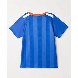 Pine Active Cotton Mixes Knit Half Sleeves T-Shirt With India Text Print - Blue